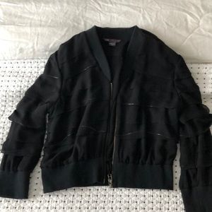 Armani exchange black sequin frill short jacket